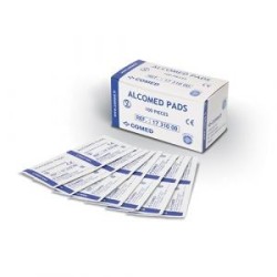 Mit 70° Alkohol imprägnierte Tupfer 50 X 50mm -COMED - BOX VON 100