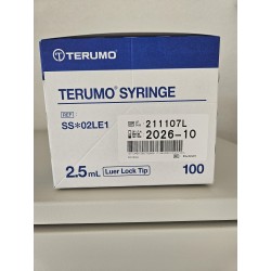 TERUMO 3-piece syringe with centered Luer Lock cone - BOX OF 100