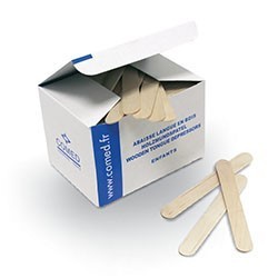 Children's wooden tongue depressors COMED - BOX OF 250