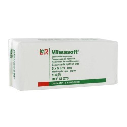 Gas compresses - L&R - Vliwasoft non-woven non-sterile 5x5 cm - box of 100