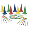 Complete motor skills kit - cones - hoops - sticks - tongs