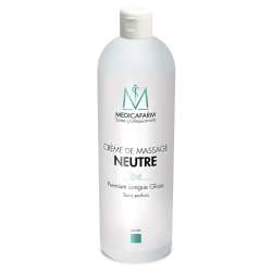 Crème de Massage Neutre PREMIUM Longue Glisse - Flacon 1 Litre