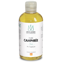 Huile Camphrée  - Au Capsicum - Formule Chauffante Flacon Stop-Goutte 250 ml