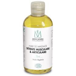 Huile de Massage Détente Musculaire & Articulaire - Flacon Stop-goutte 250 ml - certifiée bio*