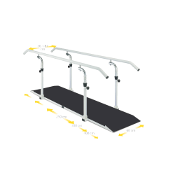 Parallel bar with rotating base and handrail - FERROX