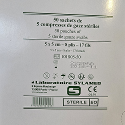 Sterile hydrophilic gauze 17 threads 8plis 5x5cm