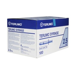 TERUMO 3-piece syringe with centered Luer Lock cone - BOX OF 100