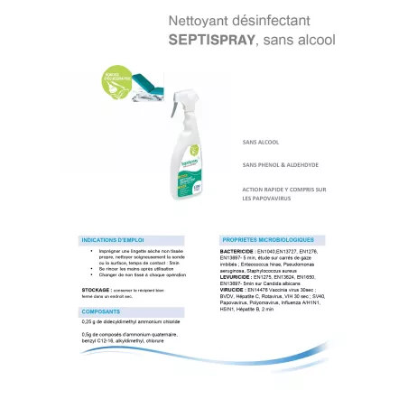 Nettoyant Désinfectant Spray sans alcool