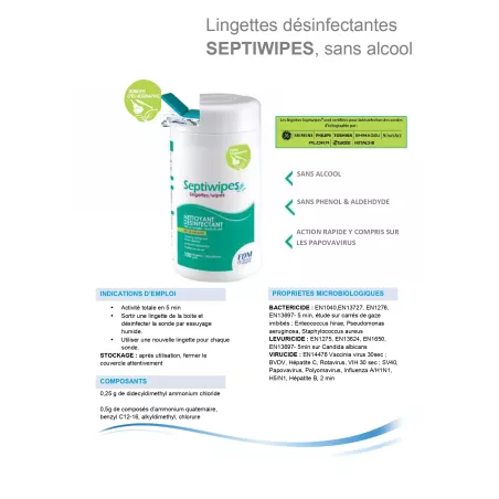 Lingettes désinfectantes sans alcool