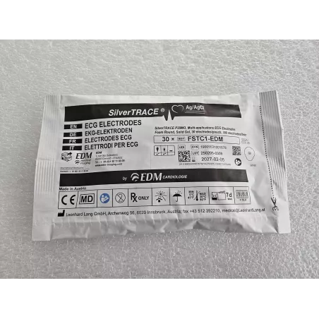 Electrode ECG pression forme étirée 35x41mm - Sachet de 300 électrodes