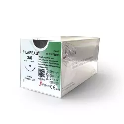 Scatola di 12 suture cutanee blu FILAPEAU Monofil 90cm 3/0 Ago 20mm