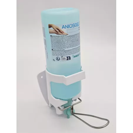 Support pour distributeur gel et savon 1 L Airless PVC - Commande coude