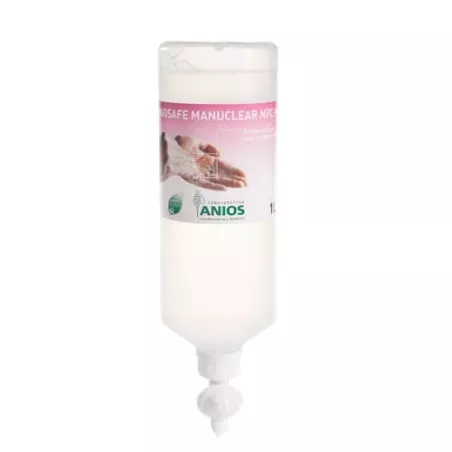 Savon doux désinfectant Aniosafe Manuclear  pour support commande au coude - Flacon Airless 1L
