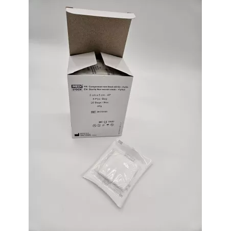 Compresses en non-tissé stériles 5x5cm, sachet de 5