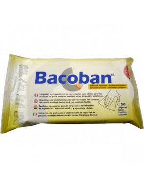 Lingettes nettoyantes et désinfectantes sans alcool - BACOBAN - Les 50 - jusqu'à épuisement des...