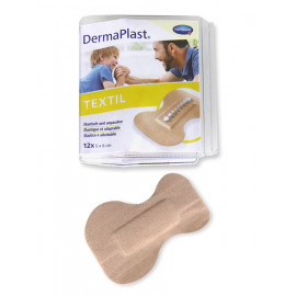 DermaPlast® Textil Pansement adhésif pansement bout des doigts 5 x 6 cm - Boite de 12 pansements