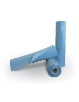 Drap d’examen plastifié bleu ouaté gaufré
